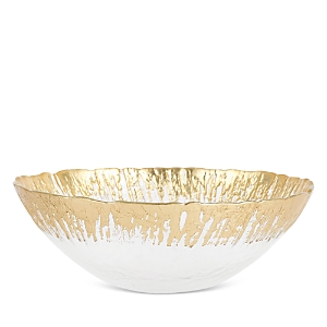 Vietri Rufolo Glass Gold Brushstroke Small Bowl