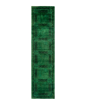 Shop Bloomingdale's Fine Vibrance M1345 Runner Area Rug, 3'1 X 12'8 In Green