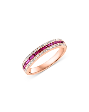 Ruby & Diamond Band in 14K Rose Gold