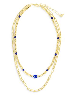 Sybil Layered Necklace in 14K Gold Plated, 14" 