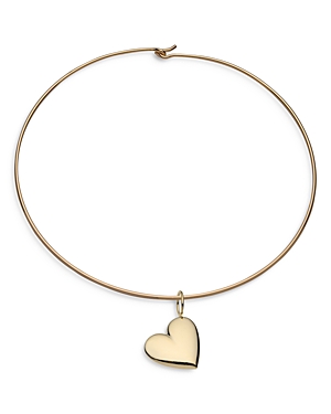 Shop Jennifer Zeuner Pia Heart Charm Collar Necklace In Gold