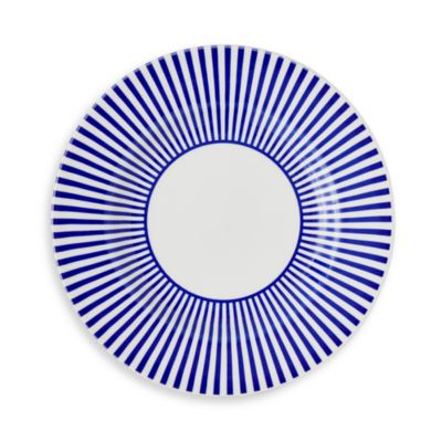 Blue Italian Steccato Salad Plates, Set of 4