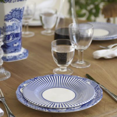 Blue Italian Steccato Salad Plates, Set of 4