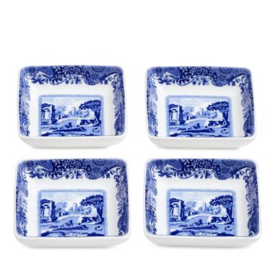 Blue Italian Square Dishes, Set of 4
