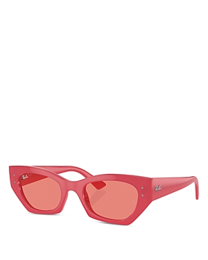 Shop Ray Ban Ray-ban Zena Butterfly Sunglasses, 52mm In Red/red Solid