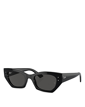 Shop Ray Ban Ray-ban Zena Butterfly Sunglasses, 52mm In Black/gray Solid