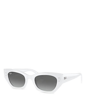 Shop Ray Ban Ray-ban Zena Butterfly Sunglasses, 52mm In White/gray Gradient