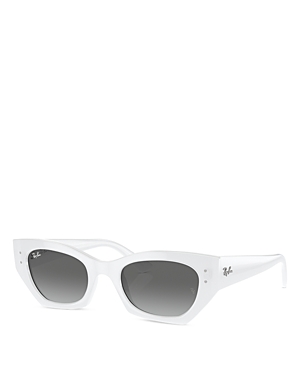 Ray Ban Zena Bio-based Sunglasses White Snow Frame Grey Lenses 52-22 In White/gray Gradient