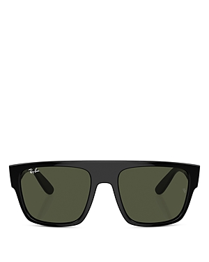 Shop Ray Ban Ray-ban Drifter Square Sunglasses, 57mm In Black/green Solid