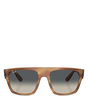 Ray Ban Drifter Sunglasses Striped Green Frame Brown Lenses 57-20 In Brown/gray Gradient