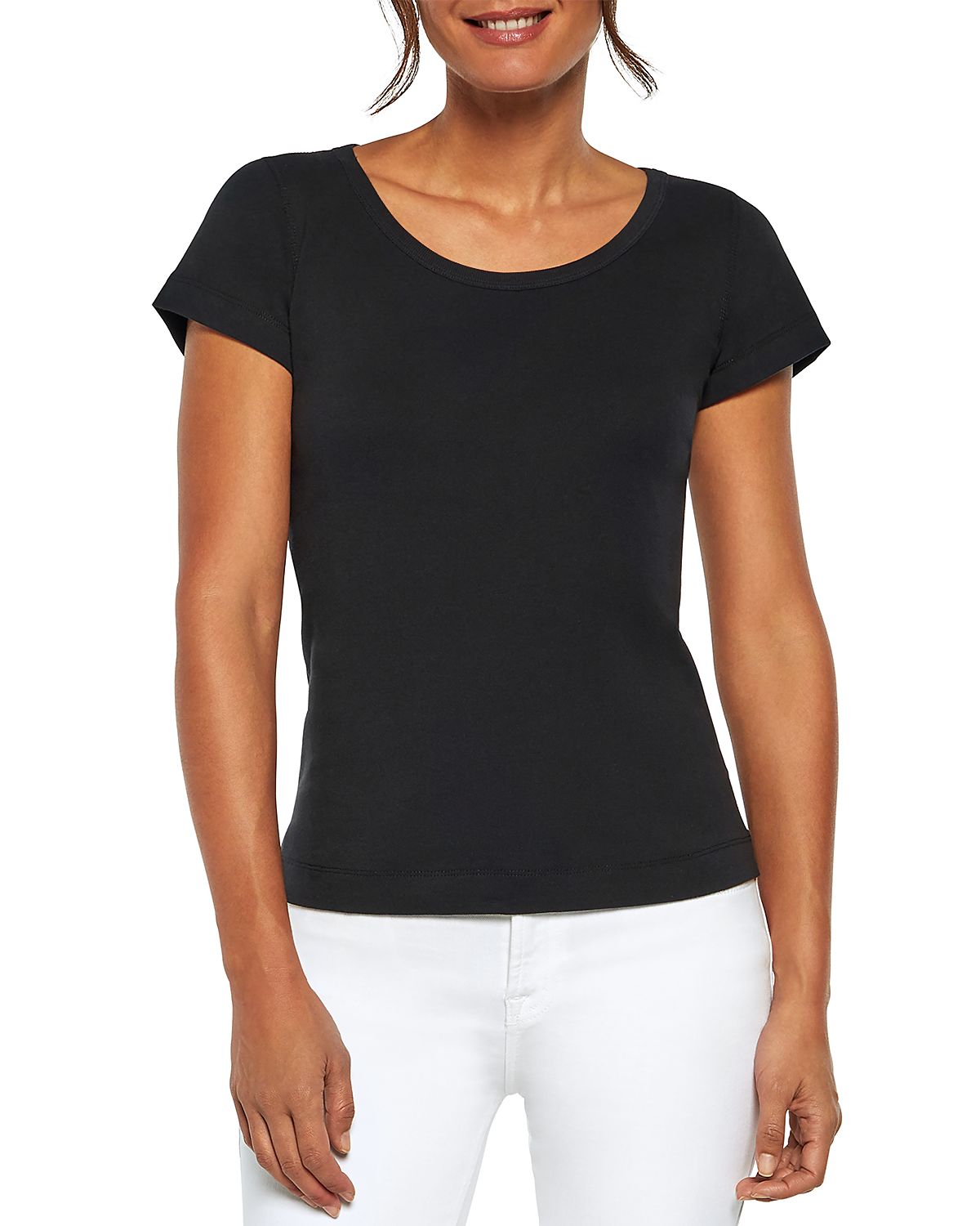 Three Dots Round Neck Slim Fit Tee