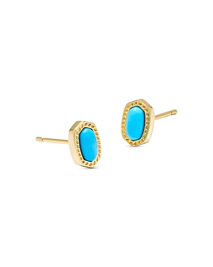 Kendra Scott Ellie Mini Stud Earrings In Gold Turquoise Magnesite