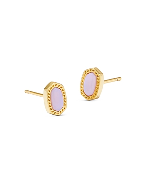 Kendra Scott Mini Ellie Stud Earrings In Gold Pink Opalite Crystal