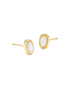 Shop Kendra Scott Mini Ellie Stud Earrings In Gold Ivory Mother Of Pearl