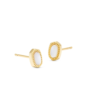 Kendra Scott Ellie Mini Stud Earrings In Gold Ivory Mother Of Pearl