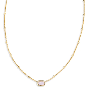 Kendra Scott Mini Elisa Satellite Short Pendant Necklace, 15-19 In Gold Pink Opalite Crystal