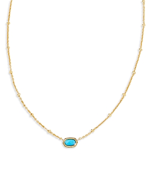 Shop Kendra Scott Mini Elisa Satellite Short Pendant Necklace, 15-19 In Gold Turquoise Magnesite