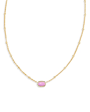 Shop Kendra Scott Mini Elisa Satellite Short Pendant Necklace, 15-19 In Gold Fuchsia Magnesite