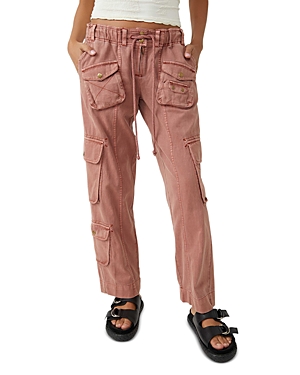 Free People Tahiti Herringbone Cargo Pants In Auburn