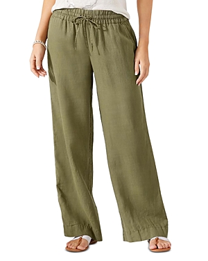 Tommy Bahama Two Palms High Waist Linen Pants In Tea Leaf