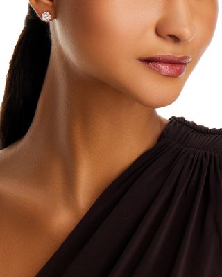 Diamond Halo Stud Earrings in 14K Yellow Gold, 1.0 tcw