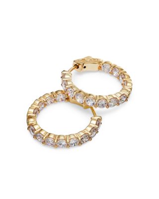 Diamond Inside Out Hoop Earrings in 14K Yellow Gold, 3.60 tcw