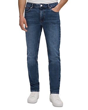 Shop Reiss Calik-washed Slim Fit Jeans In Mid Blue Wash