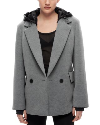 Shoreditch Ski Club - Seren Hooded Mixed Media Blazer