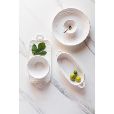 Pietra Serena Handled Oval Bowl