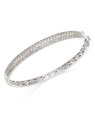 Bloomingdale's Fine Collection - Diamond Pav&eacute; Bangle Bracelet in 14K White Gold, 2.50 ct. t.w.