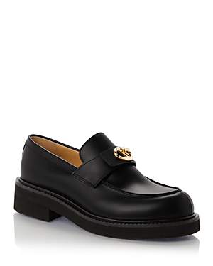 Shop Valentino Women's Block Heel Loafers In Black