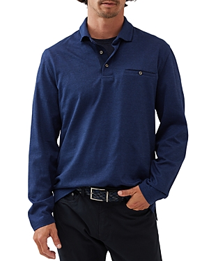 Shop Rodd & Gunn Clinton Long Sleeve Polo Shirt In Bluebell