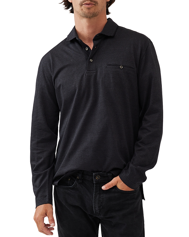 Rodd & Gunn Clinton Long Sleeve Pocket Polo In Onyx