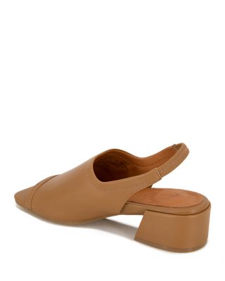 Women's Penny Square Toe Block Heel Slingback Sandals