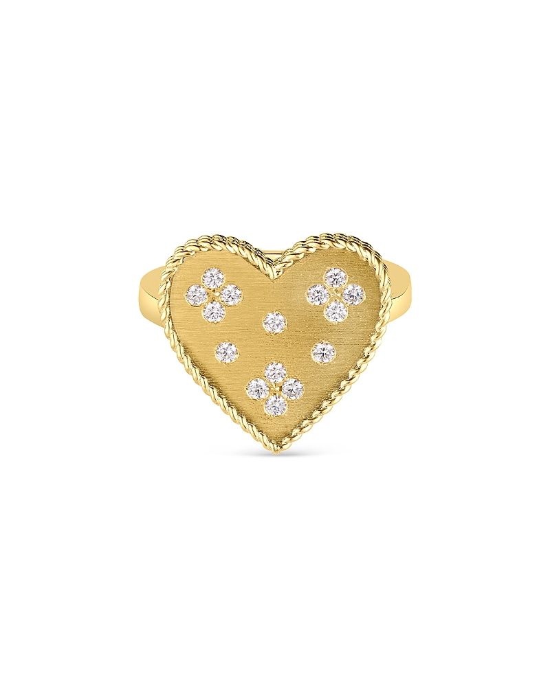 Roberto Coin 18k Yellow Gold Diamond Venetian Princess Heart Ring In Gold