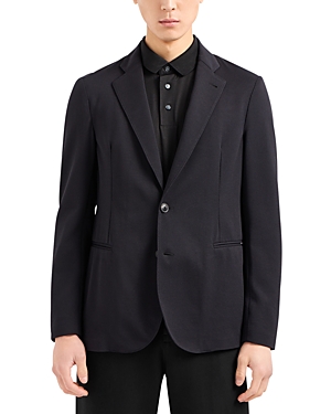 Shop Emporio Armani Slim Fit Blazer In Solid Black