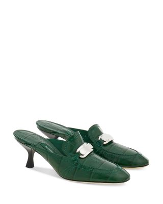 Ferragamo Women's Elodye Hardware Slip On High Heel Pumps
