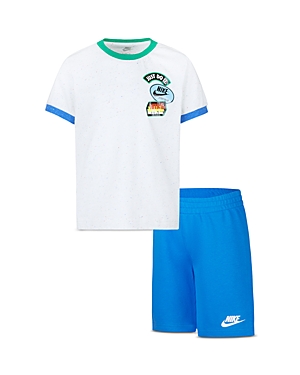 Shop Nike Boys' Graphic Tee & Shorts Set - Little Kid In Light Photo Blue