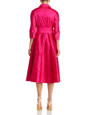 Embroidered Sash Belt Shirt Dress