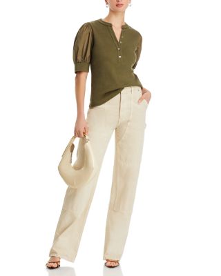 Puff Sleeve Henley Top