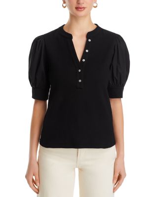 Puff Sleeve Henley Top