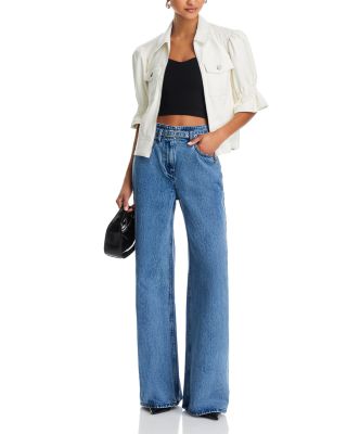 Faux Leather Puff Sleeve Jacket