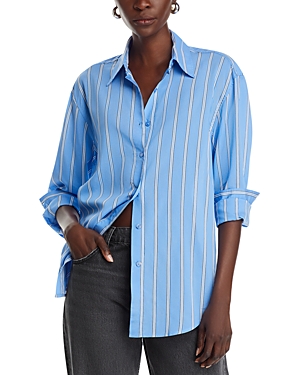 Aqua Stripe Oversized Shirt - 100% Exclusive In Bright Blue