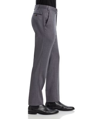 Slim Fit Flat Front Wool Trousers
