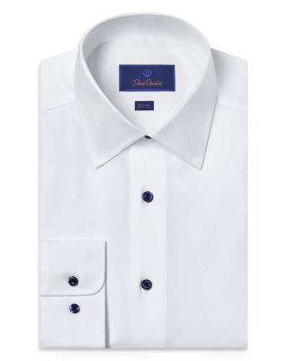 David Donahue - Slim Fit Super Fine Twill Dress Shirt