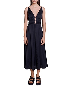 Maje Ryalana Plunge Neck Dress