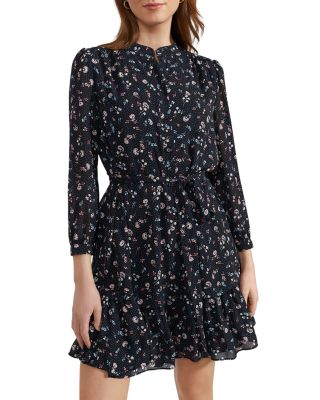 HOBBS LONDON - Pearl Printed Tie Waist Dress