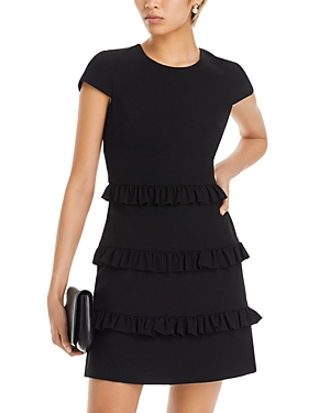Shop Eliza J Tiered Ruffled Dress In Black
