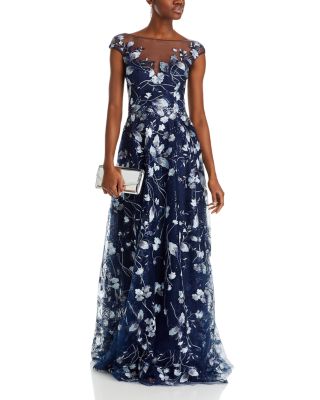 Embroidered Lace Illusion Bodice Gown