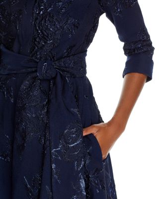 Metallic Jacquard Shirt Dress Gown